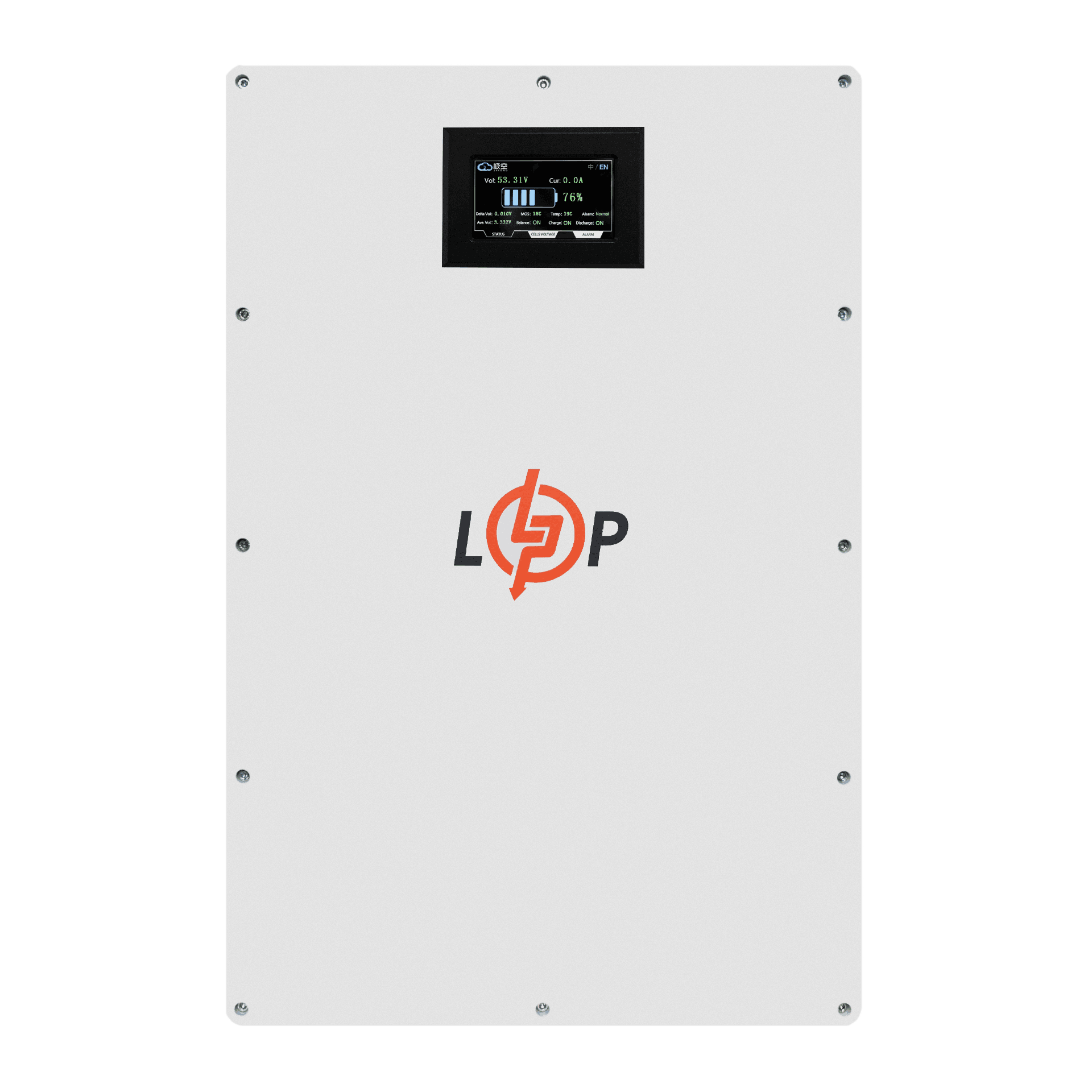 Акумулятор LP LiFePO4 51,2V - 100 Ah (5120Wh) (BMS 100A/50А) метал LCD Smart RS485/CAN JK настінний